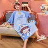 Pijama de Manga Corta de Verano para Mujer Nuevo Holgado Talla Grande Hermana Gordita Camisón Pijama de Dibujos Animados Ropa de Casa