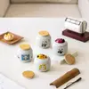 Pequeno Recipiente de Chá de Cerâmica Panda 30g com Esmalte Cinza, Recipiente Portátil Selado para Armazenamento de Chá e Pó de Fragrância com Logotipo Personalizado