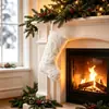 Suministros de decoración navideña, calcetines de Navidad, bolsas de regalo, bolsas de regalo para decoración del hogar, calcetines de Navidad de plumas de piel de conejo sintética