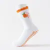 Calcetines de Media Pantorrilla para Mujer para Deportes Yoga con Encaje Bordado, Calcetines Deportivos Profesionales Antideslizantes para Entrenamiento Pilates Fitness