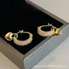 Pendientes de Corazón con Microincrustaciones de Circonita de Alta Gama Transfronterizos para Mujer, Elegantes y Sencillos, Versátiles, Estilo Retro, Pendientes Chapados en Oro Real