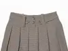 Atacado 2026 Primavera Novo Estilo Europeu e Americano Calça Saia Mini Plissada com Botões Feminina 2563