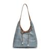 Bolso de Hombro Vaquero Vagabundo Europeo y Americano para Mujer 2025 Nuevo Estilo Coreano Moda Trendy Gran Capacidad Bolso Tote de Hombro Único para Mujer