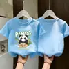 Camiseta de Algodão Puro de Manga Curta para Meninas de Verão, Top Estampado Fofo, Soltinha para Crianças, Confortável, Versátil, Amigável à Pele, Camiseta de Meia Manga