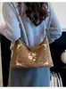 Bolsa tote de camurça bordada retrô para mulheres, novo estilo outono 2026, bolsa de ombro Melard, bolsa de grande capacidade, bolsa transversal