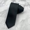Corbata estrecha de estilo coreano, de poliéster teñido en hilo de alta densidad, color liso, simple, 6 cm, negra, azul marino, vino tinto