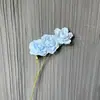 Peonía Artificial de 3 Cabezas Estilo Europeo Peonía de Borde Quemado Flor Falsa Rosa Marchita Imitación Flor Seca Flor Decorativa para Sala de Estar