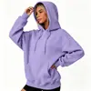 Logotipo personalizado, estilo europeo y americano, comercio electrónico transfronterizo, sudadera con capucha de corte holgado para otoño/invierno para mujer, estilo retro americano, forrada de polar, diseño simple