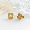 Estilo INS collar de acero inoxidable de trébol de cuatro hojas pulsera con colgante de flor de tres capas pendientes estilo retro accesorios diarios para chica