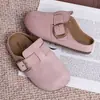Chinelos Retrô Infantis para Primavera e Outono, Sapatos de Praia Fechados Antiderrapantes para Meninas, Sapatos Versáteis de Solado Grosso Estilo Birkenstock