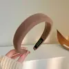2025 Nueva Horquilla Celebridad de Internet Coreana Diadema de Encaje Crema para Mujer con Corona Alta y Diadema Ancha Antideslizante Accesorio para el Cabello