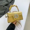 Bolso Cuadrado Pequeño de Diamantes de Moda 2024 Nuevo Estilo Nacional Bolso de Mano Fruncido Bolso para Mujer Bolso Cruzado de Hombro Estilo Occidental