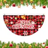 Bandera con forma de abanico navideño transfronteriza Decoración navideña para colgar en el patio exterior Bandera semicircular con forma de arco con forma de Papá Noel
