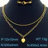 Moderna y Sencilla Cadena para Clavícula con Colgante de Corazón Apilado de Doble Capa de Acero Inoxidable Estrella de Seis Puntas Collar de Alta Gama para Mujeres