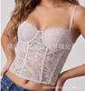 Corsé de encaje de espina de pescado de estilo nuevo transfronterizo con aros, top sexy, sin tirantes, entallado a la cintura y moldeador del cuerpo
