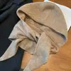 Chapéu de Tricô Quente de Inverno Estilo Coreano Chapéu Cachecol Feminino Proteção de Orelha Integrada Balaclava Chapéu de Lã