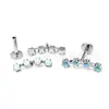 Pendientes de Titanio F136 con Circonita de Cuatro Filas, Tachuelas para Cartílago del Oído, Joyería para Piercings de Aleación de Titanio G23, Tachuelas para Lóbulo del Oído, Tachuelas para Labio