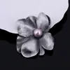 Broche de Flor de Aleación Vintage Japonés y Coreano Transfronterizo, Broche de Lujo de Alta Gama, Accesorios de Joyería para Mujer, Accesorios de Pines