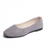 Zapatos Planos de Moda Cuadrados para Mujer Estilo Coreano Gamuza Boca Baja Zapatos Individuales Calzado de Mujer Talla Grande Exportación 4344