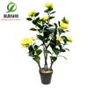 Qiangxin Simulación de Fábrica Planta Verde Bonsái Interior Limón Árbol Falso Nórdico ins Sala de Estar Piso Adornos Bonsái Naranja