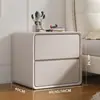 Mesa de noche moderna y sencilla, Almacenamiento de madera maciza estilo crema, No requiere instalación, Nueva mesa de noche de lujo ligero, Adecuada para dormitorio y uso en el hogar