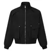 Chaqueta de Trabajo Desestructurada Bordada con Cuello Alto Estilo Americano para Hombre ARES, Top de Moda Otoñal de Corte Holgado para Hombre