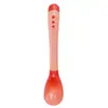 Colher de temperatura que muda de cor para bebê recém-nascido, criativa, cabeça macia, para dar água, comer, anti-queimadura, colher complementar para bebê, atacado