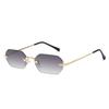 Lentes de Sol sin Montura, Populares Lentes Poligonales con Borde Cortado en Plataformas Internacionales, Lentes de Sol de Moda para Celebridades de Internet para Mujeres