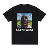 Camiseta Gráfica Divertida de Meme de Kanye West para Hombre Moda Cuello Redondo Manga Corta Camiseta para Hombre Hip Hop Gótico Vintage