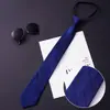Corbata para Hombre de Negocios Cremallera Perezosa Fácil de Tirar Boda Traje de Novio Profesional Negro para Hombre Sin Nudo