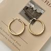 Pendientes sencillos de hebilla geométrica circular con cuadros metálicos, de moda en Internet, de nicho popular, de alta gama, elegantes, para mujer.