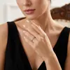 Anillo de plata S925 con moissanita, anillo cerrado, nuevo modelo más vendido, venta al por mayor desde la fuente, en stock para envío directo