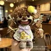 Muñeca de Cáscara de Fruta Producto Terminado, Colgante Carrillón de Viento de Cáscara de Fruta, Muñeca de Vaina de Frijol Artesanía Terminada, Colgante Hecho a Mano Lindo-Feo