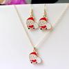 Conjunto de pendientes y collar con diseño de Papá Noel, árbol de Navidad y dibujos animados de gotas de aceite, transfronterizo de Europa y América.