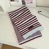Bufanda de Punto a Rayas Coreana para Otoño e Invierno para Mujer con Lana, Cálida, a la Moda y Versátil, Protección para el Cuello a Prueba de Frío de Lana, Bufanda para Estudiante