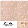 Redanco5D Repujado Popular Dibujos Animados Pegatinas para Uñas Cereza Lazo Calcomanías 3D para Uñas Dr1578