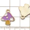 Set Mixto de 20 Colgantes de Aleación de Esmalte Coloridos de Casa de Dibujos Animados y Champiñón Accesorios para Pulsera, Collar, Joyería DIY