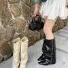 Botas brancas emagrecedoras 2026 novo modelo bico fino cano alto botas de equitação salto plataforma botas longas para mulheres acima do joelho