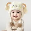 Touca de Bebê Inverno Outono Fofa Unissex Headwear para Criança Pequena Lã Pelúcia Proteção para Orelhas Quente Com Veludo Espessado