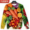 Outono 2024 Novo Padrão de Pimenta de Legumes Impressão Digital 3D Moletom Casual de Manga Longa para Homens e Mulheres