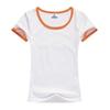Camiseta manga curta 2022 primavera e verão feminina cor contrastante na barra base cor sólida lisa camiseta atacado classe roupas produtos para serigrafia feminina