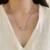 Collar de Lazo Completo de Diamantes para Mujer, Estilo de Lujo Ligero, Cadena para Clavícula con Colgante de Gato Incrustado de Diamantes, Accesorio de Moda Versátil Exquisito