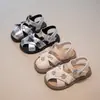 Sandalias de Princesa con Lazo para Niñas 2026 Primavera/Verano Nuevos Zapatos Infantiles para Niñas Suela Suave Moda Zapatos Cerrados de Cuero