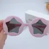 Gafas de Sol Infantiles con Montura Redonda para Niños y Niñas Gafas Decorativas Personalizadas de Estrella de Cinco Puntas Parasol y Protección Solar Gafas Redondas para Bebés