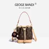 Bolsa Saco de Cordão Moda Luxo Leve para Mulheres 2024 Nova Bolsa Transversal Estampada Retrô Europeia e Americana Bolsa de Ombro Tendência para Mulheres