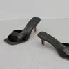 Sandalias de Tacón Alto Nuevas de Verano 2026 de Charol Color Nude con Tacón Fino, Punta Redonda, Punta Abierta, Mules Sexy para Mujer para Deslizar