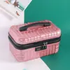 Mala Pequena, Maleta de Couro Portátil Leve, Mini Bolsa de Armazenamento Trancável de Viagem Fofa de 16 polegadas, Estojo de Maquiagem