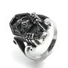 Anillo de Plata Tailandesa Cráneo Ataúd Viejo Retro Europeo y Americano Chiba Anillo Punk de Personalidad para Hombre de Moda Joyería con Apertura