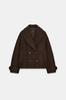 Popular Zr Ropa de Mujer Transfronteriza Aliexpress Exportación Ropa de Mujer al por Mayor Otoño Ajustable Doble Botonadura Chaqueta Corta