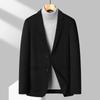Terno de lã de dupla face de alta qualidade para homens de outono e inverno terno casual jovem e de meia-idade casaco ocidental simples simples overcoat masculino